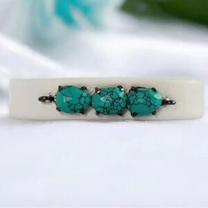 Leather Turquoise Bar Bracelet